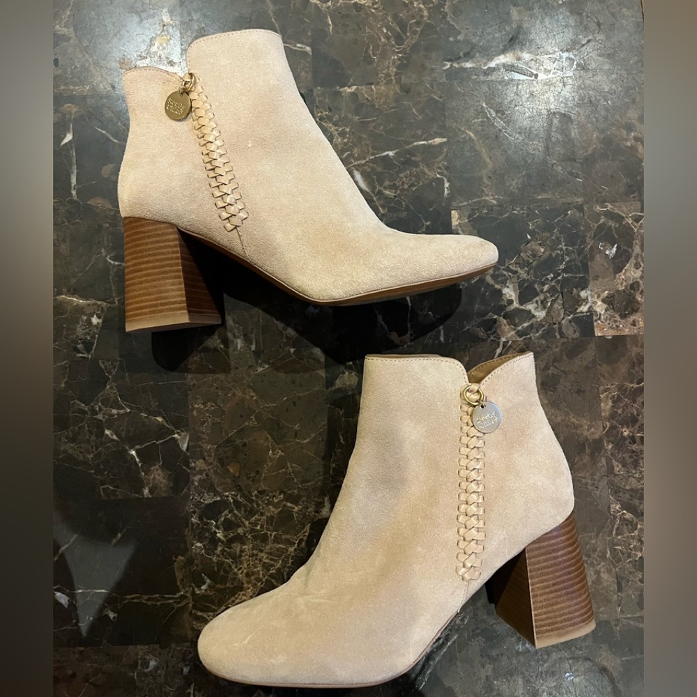 See by Chloe Elegant Cream Ankle Boots
